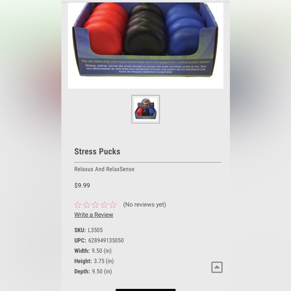 FREE w/purchase Relaxus Stress Puck NWT new in package PT stress relief Blue - Picture 7 of 8